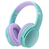 EasySMX Wireless Kids Headphones, [Kids Gifts] ຫູຟັງ Bluetooth headband ສໍາລັບເດັກນ້ອຍ, ປະລິມານຈໍາກັດ 93db ໄມໂຄຣໂຟນໃນຕົວທີ່ສາມາດພັບໄດ້ ເຫມາະສໍາລັບໂທລະສັບ / ແທັບເລັດ / PC, 3 ຫາ 12 ປີ