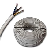 Cable redondo de plástico H05VV-F 3 x 1,5 mm² 3 G1,5 (mm2) – Color: blanco 5 m/10 m/15 m/20 m/25 m/30 m/35 m/40 m/45 m/50 m/55 m/60 m etc. hasta 100 m en pasos de 5 metros a elegir