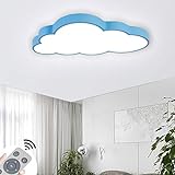 CASNIK Luces de techo Nubes Regulable Lámpara de techo ultradelgada LED ultradelgada Lámpara de la sala de estar del dormitorio de la cocina (azul-64W Regulable)