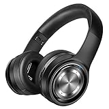 P26 Auriculares Bluetooth, Over Ear 80H de Reproducción Hi-Fi Sonido Estéreo, Bajo Profundo Cable/Inalámbrico/TF, Plegable Inalámbricos Auriculares de Bluetooth 5.0 con Micrófono para Teléfono/TV