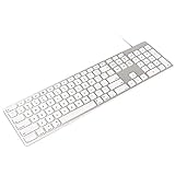 Teclado de aluminio con cable USB con teclado numérico para Apple Mac Pro, Mini Mac, iMac, iMac Pro, MacBook Pro/Air