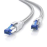 Primewire – 3m Cable de Red Cat 8 - Gigabit Ethernet Cable LAN 40000 Mbit S - Revestido de Tela - Cat.8 Cable Crudo con Conector RJ 45 - S FTP blindaje Pimf - Switch Router Modem Access Point