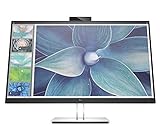 HP EliteDisplay E27d Monitor Docking Station y Webcam integrados, pantalla de 27' IPS antirreflejos QHD, ajustable altura e inclinación, giro 90°, RJ-45, USB-C, DisplayPort, USB, color plateado ceniza