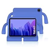 Luxmovil - Funda de Tablet Infantil Compatible con Samsung Tab A7 de Silicona Rígida Antigolpes y Fácil Sujeción Lateral con Asa Perfectamente Diseñada para Niños en Color Azul