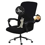 Kamenda Funda para silla de oficina, funda para silla de oficina, funda de silla giratoria, universal, elástica, giratoria, lavable, color negro