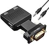 AMANKA VGA ho HDMI 1080P Video Converter Adapter, Micro USB Audio Cable le Cable E kenyelelitsoe (VGA ho HDMI)