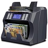 Detectalia V100 - Contadora de billetes con función de valor para billetes mixtos de 4 divisas EUR, GBP, PLN y CZK - 27 x 21 x 24 cm, V100EU