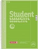 Brunnen - Cuaderno escolar con encuadernación en espiral, 4 orificios, 25 líneas, 90 g/m², tamaño A4