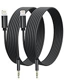[Certificado Apple MFi] Cable Auxiliar para iPhone ,2Pack 1M Lightning Jack Cable de Audio 3,5 mm Cable Audio Estéreo Compatible con iPhone 13/13 Pro/13 Pro Max/SE/12/12 Pro/11/11Pro/X/XS/XR/8/7-Negro