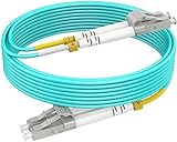 Cables de conexión de fibra OM4 LC LC LC MMF multimodo, opciones de 1 pie ~ 200 pies, LC a LC cable de fibra óptica dúplex, 50/125μm 40G/100G LSZH, RamboCables