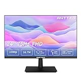 Antteq Monitor de 24 Pulgadas Full HD 1080P, 75 Hz VA Monitor Ángulo de visión de 178° 16,7 Millones de Colores con HDMI VGA Filtro de luz Azul sin Parpadeo, Bisel LED ultradelgado, Negro