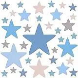 PREMYO 36 Estrellas Pegatinas Pared Infantil - Vinilos Decorativos Habitación Bebé Niños - Fácil de Poner Azul Pastel