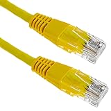 BeMatik - Cable de Red ethernet 25cm UTP categoría 5e Amarillo