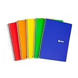Enri, A4 रूल नोटबुक (फ़ोलियो), सॉफ्ट कवर, 80 शीट, पैक 5 नोटबुक, मिश्रित रंग