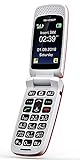 Teléfono móvil con Tapa para Personas Mayores, Teclas Grandes, Isheep SF213 gsm, Pantalla de 2,4 Pulgadas, tecla de Emergencia, cámara (Rojo)