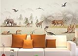 Papel tapiz 3D Dinosaurio Animal Kingdom Prairie Habitación para niños Murales de pared 3D Papel tapiz para pared Tela d Pared Pintado Papel tapiz 3D dormitorio de estar sala sofá mural-430cm×300cm