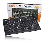 Linq K2 - Teclado USB Mini Multimedia compacto para PC, teclado italiano, 84 teclas