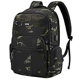 HOMIEE 15,6 tommer bærbar rygsæk med USB-opladningsport Vandtæt anti-tyveri taske til skole udendørs rejse Camouflage rygsække til mænd, kvinder