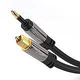 KabelDirekt – 1,5m – Cable Mini TOSLINK (Cable de Audio Digital, óptico, TOSLINK a Mini TOSLINK, Cable de Fibra óptica, transmite señales de Audio Digital a TV/amplificadores/HiFi, Negro)
