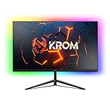 KROM KERTZ - Monitor Gaming 24' LED RGB 200HZ, 1ms tiempo respuesta, FullHD (1920X1080px), HDR, AMD Freesync & NVIDIA G-Sync, Sistema VESA 75X75, Low Blue Light/Flicker Free, HDMI, Display port, Negro