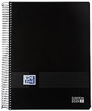 Oxford Black N'Colours, Cuaderno A4+ Tapa Plástico, Cuadrícula 5 x 5, 8 Bandas de Color, 160 Hojas