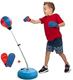 TechTools - Saco de boxeo para niños de 3 a 9 años de edad, incluye guantes de boxeo para niños, juego de boxeo para niños con soporte