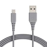 Amazon Basics – Cable de USB A a Lightning, con certificación MFi de Apple - Plateado, 1,8 m