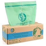 Greener Walker 100% compostable Biodegradable 6L Bolsa Basura Alimentos Cocina Bolsas de basura-150 Bolsas