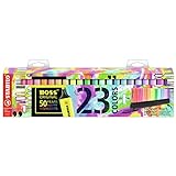 Флуоресцентный маркер Stabilo Boss, 70, настольный набор, 23 штуки, разные цвета.
