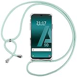 Ingen Funda con Cuerda para Samsung Galaxy A50S / A50 / A30S - Carcasa Transparente TPU Suave Silicona Case con Colgante - Verde