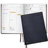 Smart Panda 2024 Premium Agenda - A4 Planner 2024 Week View, Rose Gold - Soft Cover, Gift Box - 30 Minute Intervals - Annual, Daily Calendar - in Spanish