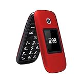 Telefunken TM260 - Móvil de Teclas Grandes , Pantalla 2.6', Camara de 2 MP, Bluetooth 3.0, Color Rojo