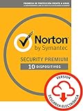 Norton Security | Premium | 10 Dispositivo | 1 Año | PC/Mac | Código de activación enviado por email