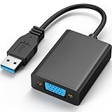 USB a VGA Adaptador, ABLEWE USB 3.0/2.0 a VGA 1080P Conversor (Macho a Hembra)，Convertidor de Cable Externo de Pantalla Múltiple para Win 10/8.1/8/7/XP