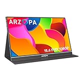 ARZOPA S1 Table Monitor Portátil Full HD de 15,6' y 1920x1080 Píxeles, Pantalla Móvil Externa IPS con HDMI/Tipo-C/USB-C para Portátil/PC/Mac/PS4/Xbox