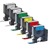 UniPlus 6x Label Tape ເຂົ້າກັນໄດ້ສໍາລັບ Dymo D1 12mm 45013 45010 45016 45017 45018 45019 ປ້າຍກໍາກັບຕົນເອງສໍາລັບ Dymo LabelManager 160 280 420P 400D360mmerit 450 Dymo LabelManager