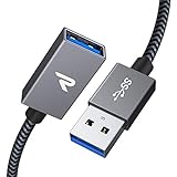 RAMPOW Câble d'extension USB 3.0, [1M] Câble d'extension USB A mâle à femelle 5 Gbps 500 Mo/s pour équipement électronique et accessoires