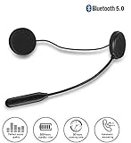 Auriculares para Casco de Moto con Bluetooth 5.0, para Exteriores, estéreo, música y Voz, micrófono, Cable Suave, para Casco de Moto