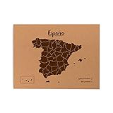 Miss Wood Mapa de España de Corcho, Pino, Marrón, L-45x60CM