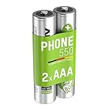 Ansmann 5035523 - Batterija maxE iċċarġjata minn qabel, telefon mingħajr fili, Tip 550mAh, Awto-discharge mnaqqsa, Mikro AAA, 2 Unitajiet