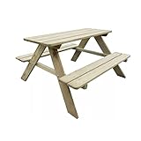 MaxxGarden - Mesa de pícnic, para niños, bancos plegables de madera - 90 x 79 x 50 cm
