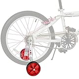 JUEYAN 1 Par Ruedines para Bicicleta Infantil Universal Seguridad ruedines para Equilibrio de Bicicleta Estabilizador Ajustable de Ruedas Laterales de Entrenamiento para Niños,12–20 Pulgadas,Rojos