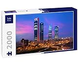 Lais Puzzle Skyline del Distrito financiero de Las Cuatro Torres de Madrid al Atardecer en Madrid, España 2000 Piezas