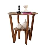 Coffee Table GCX- Pequeño diámetro de madera 60 x 58 cm muebles decorados sala de estar, balcón, casa y oficina mesa antideslizante (color: color nogal, tamaño: 58 cm)