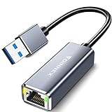 Adaptador USB 3.0 a Ethernet, USB A a Gigabit Ethernet LAN Laptop Network Convertidor, USB to RJ45 Internet Adapter Compatible con MacBook Air/Pro, Surface, NS, Notebook PC with Windows, Mac, Linux