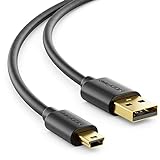 deleyCON 1m Mini USB 2.0 Cable de Alta Velocidad Cable de Carga Cable de Datos Para Celulares Teléfono Inteligente Tabletas GPS Micrófono - USB A Macho a Conector Mini B - Negro