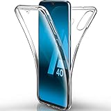 AROYI Funda Samsung Galaxy A40 Transparente，Silicona Doble Cara Carcasa 360°Full Body Protección，Anti-Arañazos Suave Case para Samsung A40