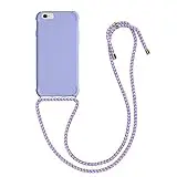 kwmobile Étui à suspendre compatible avec Apple iPhone 6/6S avec corde – Étui avec sangle de suspension réglable – Violet mat