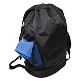 Спортивний рюкзак WISEPLAYERFC із рушником і водонепроникною спортивною сумкою для жінок і чоловіків (чорний)