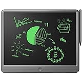 TUGAU LCD-skrivetablet Voksen 15 tommer elektronisk sletbar tegnetablet Grafisk tablet børnelegetøj, til kontor, tegning og memo (grå)